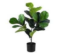 Jesustree Ficus Lyrata Artificial, Falso Árbol de Hoja de Violín en Maceta, Árbol Artificial de 80cm con Troncos Realistas Grandes y Hojas Grandes, para Sala de Estar, Balcón, Oficina Decoración