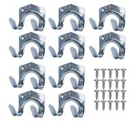 Jesustree Ganchos para Colgar Herramientas, 10PCS Doble U Ganchos de Pared de Almacenamiento de Metal Organización para Garaje, Cobertizo, Jardín, Almacén, Escaleras,Taller