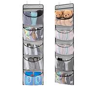 Jesustree Organizador Colgante de Puerta, Estantes de Armario Almacenamiento Colgantes con Ganchos, Bolsa de Baldas de Baño Plegable, para Juguetes, Ropa, Pañales, Toallas (Gris, 2Pcs)