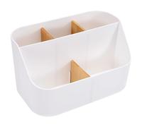 Jesustree Organizador de Escritorio con 5 Compartimentos, Portalápices Multifuncionales Soporte de Control Remoto Mesa Caja de Almacenamiento para Hogar, Oficina, Escuela, Blanco