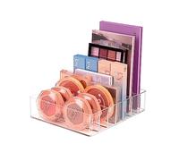 Jesustree Organizador de Paletas de Sombras de Ojos, Cajas Almacenamiento de Maquillaje con 7 Compartimentos, Transparente Soporte de Cosméticos para Escritorio Armario Baño Tocador Encimera