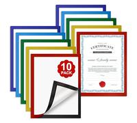 Jesustree Soporte Magnético para Letreros, Tamaño A4 21x29.7 cm, 10 PCS Marcos Magnéticos Autoadhesivos de Plástico Transparente, Documentos Horizontal y Vertical, para Pared, Puerta (Colores)