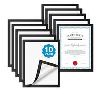 Jesustree Soporte Magnético para Letreros, Tamaño A4 21x29.7 cm, 10 PCS Marcos Magnéticos Autoadhesivos de Plástico Transparente, Documentos Horizontal y Vertical, para Pared, Puerta (Negro)