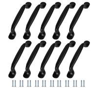 Jesustree Tiradores Cocina Armarios Negro 10 Piezas 128mm Tiradores de Mueble Arco de Aleación Aluminiocon con Tornillos para Puerta de Armario Cajones