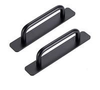 Jesustree Tiradores Cocina, Manija Autoadhesiva Para Puerta, Tiradores Armarios in Aleación de Aluminio, Negro Tirador de Cajón Muebles para Gabinete Baño Dormitorio Oficina, 148mm (2 Piezas)