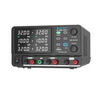 Jesverty Fuente de Alimentación DC Variable, Doble Salida 0-32V 0-10A Conmutada para Banco con Combinación Serie (62V 10A)/Paralelo (32V 20A), Carga Rápida 20W USB A&C,Perilla Codificadora-SPS-3010CII