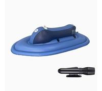 Jet Boat inflable para 2, embarcaciones eléctricas con motor de 500 W, control de 10 velocidades, diseño plegable, seguridad de doble aleta, velocidad máxima de 10 km/h para aventuras acuáticas