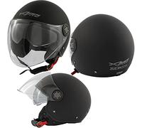 Jet Casco Scooter Moto ECE 22 06 Holomogado Visera Larga Parasol Negro Mate L