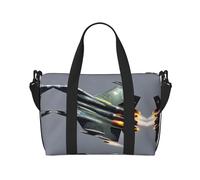 Jet Fighter - Bolsa de viaje para mujer, bolsa de mano grande para fin de semana, bolsa de entrenamiento para gimnasio, bolsa de hospital para mamá, Black, Talla única