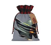 Jet Fighter Patchwork - Bolsas de regalo de arpillera con cordón, bolsas de regalo de tela premium, ideales para cualquier ocasión