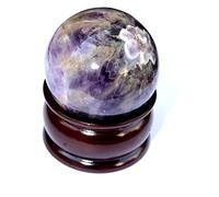 Jet International Amatista 45-50 mm Bola Esfera Piedra preciosa A + Cristal tallado a mano Altar Curación Enfoque devocional Chakra espiritual Limpieza metafísica
