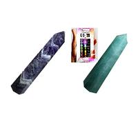 Jet International Amatista ecléctica y Obelisco verde de aventurina 3 pulgadas Aprox. 1 Cada Jumbo A + Oferta de la mejor oferta de carga limpia, energizada, limpia y energizada Agate Crystal Therap