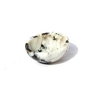 Jet International Arco iris natural Moonstone Bowl 2"Folleto gratuito Terapia de cristal Gemstone A + Cristal tallado a mano Bandeja de curación Plato Enfoque devocional Chakra espiritual Limpiez