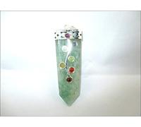 Jet International Aventurina verde Colgante Chakra plano Piedra Cabujones Folleto Terapia de cristal 2 pulgadas Aprox. A ++