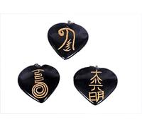 Jet International Black Jasper Reiki Master Heart Pendant Flat Tumbled Stones Genuino Wiccan Pagan Free Free Crystal Therapy La imagen es SOLO una referencia.