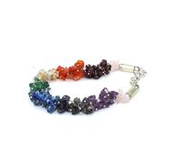 Jet International Chakra Chips Pulsera Folleto gratis Terapia de cristal Regalo único Equilibrio Energía positiva Aura Regalo Reiki Bolsa Metafísica Paz Regalo Divino Espiritual Amor Armonía Suerte