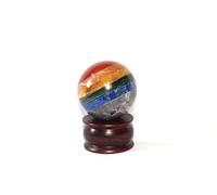 Jet International Chakra energizado Bola adherida Adivinación de piedras preciosas Problemas de Wicca Terapia de cristal Equilibrio de chakras Folleto gratuito La imagen de la terapia de cristal es
