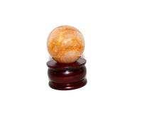 Jet International Citrino 45-50 mm Bola Esfera Piedra preciosa A + Cristal tallado a mano Altar Curación Enfoque devocional Chakra espiritual Limpieza metafísica
