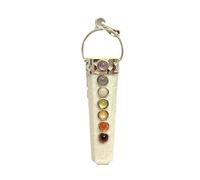 Jet International Colgante de chakra plano de Scolecite con anillo de 2 pulgadas Aproximadamente A ++ Sanación de grado superior Espiritual Divina India Folleto gratuito Cristal La imagen de la tera