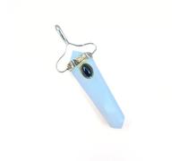 Jet International Colgante de Doble terminación de opalita con Punta de turmalina Curación de Piedras Preciosas Cristal Reiki 40 páginas Terapia de booket India La energía Divina La Imagen es Solo u