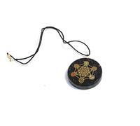 Jet International Colgante de turmalina Chakra orgonita Cubo de Metatron Merkaba Redondo 2 pulgadas aprox. Diámetro Activación del tercer ojo Mejorar Curación Piedras preciosas Chakra Cristal de equ