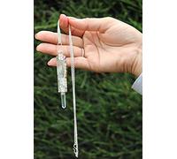 Jet International Colgante de varita de chakra de cuarzo de cristal auténtico energizado con cadena larga Curación genuina Reiki Respuestas Deseo cumplido Hipnosis de radiestesia