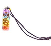 Jet International Colgante Orgone Auténtico Auténtico Rainbow Doble Bobina 2.5 pulgadas Aprox. Gemstone Chakra Equilibrio Amor Regalo Curación Progreso de energía Prosperidad con bolsa de acordes