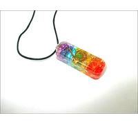 Jet International Colgante Rainbow Orgone 2.5 pulgadas Aprox. Gemstone Chakra Equilibrio Amor Regalo Curación Progreso de energía Prosperidad con bolsa de acordes