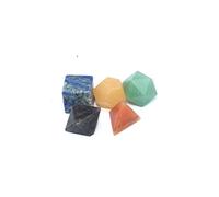 Jet International Conjuntos de geometría sagrada de Chakra 5 Estrella de Merkaba de calidad superior de grado platónico sólido de piedra multicolor con bolsa de terciopelo Folleto gratuito La imagen