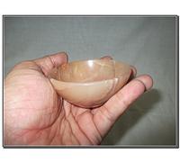 Jet International Cuenco de cuarzo dorado natural 3"Piedra preciosa grande Enorme Grande A + Cristal tallado a mano Bandeja de curación Plato de enfoque Enfoque espiritual Chakra Limpiador Metafí