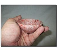 Jet International Cuenco de piedra solar natural 3"Piedra preciosa grande Enorme Grande A + Cristal tallado a mano Altar Bandeja de curación Plato Enfoque espiritual Chakra espiritual Limpieza Me