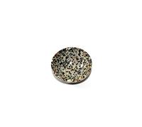 Jet International Dalmation natural Jasper Bowl 2"Gemstone A + Tallado a mano Raro Cristal Altar Bandeja de curación Plato Enfoque devocional La imagen de limpieza del chakra espiritual es SOLO u