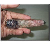 Jet International Energizado Cristal de rosa Amatista Obelisco Orgon Jumbo Varita de masaje con punta facetada Gemstone Stick Cobre enérgico Chokurei de cobre Reiki Holy