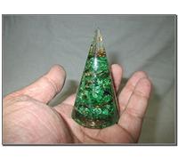 Jet International Exquisita Antena de Órgano Verde Cono Chakra Cristal Piedras Preciosas Ágata Ónix Navidad EMF Protección Divino Espiritual Metafísico Maravilloso Brillante Enérgico Positivo Potent