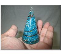 Jet International Exquisita Antena Órgano Azul Cono Chakra Cristal Piedras preciosas Ágata Ónix Navidad EMF Protección Divino Espiritual Metafísico Maravilloso Brillante Enérgico Positivo Potente Pr