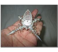 Jet International Exquisito Shree Yantra Pirámide Generador de energía Bobina de cobre Aluminio Acero Puntos cónicos Curación Reiki Regalo sagrado Generador de pirámide Cristal Lápiz Punto Programab