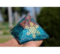 Jet International Feroza Blue Onyx Orgone Metatron Pyramid 2.5 pulgadas EMF Harmonizer Energy 3er ojo Activación Meditación Vastu Healing Gemstone Chakra Equilibrio La imagen es SOLO una referencia