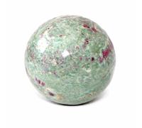 Jet International Fucsita de rubí Fuschita 45-50 mm Bola Esfera Piedra preciosa A + Cristal tallado a mano Altar Curación Enfoque devocional Chakra espiritual Limpieza Metafísica