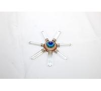 Jet International Generador de pirámides de 7 puntos adheridos al chakra Crystal Point Gemstone India Hecho a mano 3-3.5 pulgadas Aprox. A ++ 40 Page Folleto de terapia de cristal Progreso de paz Pr