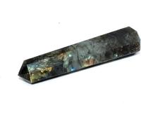 Jet International Genuino Exquisito Labradorita Obelisco Torre Jumbo 8 Facetas Folleto Gratis Terapia de Cristal Aura Cristal de Roca Tierra Natural Pulida Punto de Equilibrio Espiritual Piedra Prec