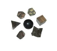 Jet International Hermoso A ++ Smokey Quartz 7 Piedras Conjuntos de geometría sagrada Gemstone Platónico Sólido Grado superior Calidad Merkaba Star w/Velvet Pouch Atractivo Limpieza Vida Vitalidad