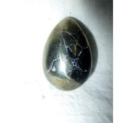 Jet International Huevo de piedras preciosas de pirita rara 85 gramos Cristal de piedra ovalada Jumbo con bolsa Intuición pulida Vinculación protectora psíquica Renacimiento Poder Visionario Chispa