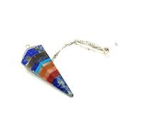 Jet International Lapis energizado, Chakra, Péndulo, Cono, Amor, Amistad, Vinculación, Meditación, Folleto Gratis, La Imagen de la Terapia con Cristales es SOLO una referencia.