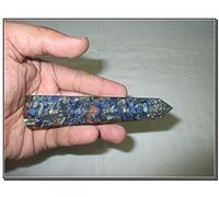 Jet International Lapislázuli energizado Obelisco Orgon Jumbo Varita de masaje con punta facetada Gemstone Stick Cobre enérgico Chokurei de cobre Reiki Holy