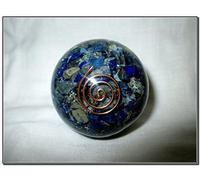 Jet International Lapislázuli Orgone Sphere Ball Chakra Cristal de limpieza único Piedras preciosas Cobre Mezcla de metal Folleto gratuito La terapia de cristal La imagen es SOLO una referencia
