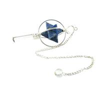 Jet International Lapislázuli Spinning Merkaba Péndulo Terapia de cristal de 2.5 pulgadas Folleto 40 páginas Tratamiento de equilibrio de chakra con bolsa Reiki Sí/No Respuestas espirituales divin
