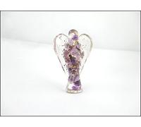 Jet International Lovely Amethyst Orgone Angel 2"Piedras preciosas de cristal Mezcla de metal de cobre Rare Curación Energía positiva Libre Folleto Terapia de cristal