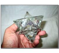 Jet international Lovely Big Genuine Amethyst Crystal Quartz Mix Orgone Merkaba 4"Enorme Large Crystal Gemstones Copper Metal Mix Rare Healing Positive Energy
