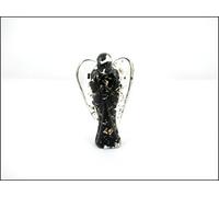 Jet International Lovely Black Tourmaline Orgone Angel 2"Piedras preciosas de cristal Mezcla de metal de cobre Curación rara Folleto libre de energía positiva Terapia de cristal