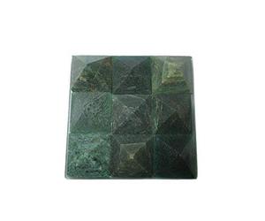 Jet International Lovely Green Mica 9 Pyramid Plate A ++ Chakra Power Protection Vastu Healing Feng Shui Energy Gift Success Progress Health Wealth Prosperity Good Luck Divine Vastu Defect Business